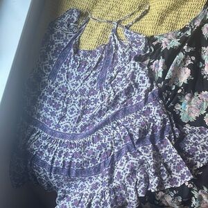 Brandy Melville Purple and White Floral Dress